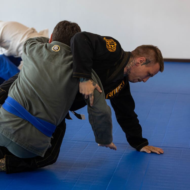 two BJJ students locked in combat at Good Tree MMA WilkesBarre